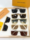 Llouisv Z3206u Square Aviator Sunglasses Gold Black Metal Frame Dark Grey Lens