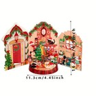 3d Pop Up Christmas Card Featuring Cats   Christmas Scene With Envelope