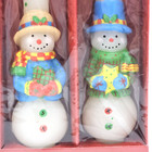 Christmassnowmen Taper Candles Set Of 2 Vintage  American Greetings In Box