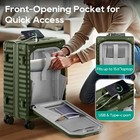 20 Inch Carry On Luggage With Front Pocket  Pc Hardshell Carry-on Suitcase Wi   