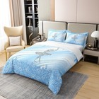 Baby Blue Glitter Print 100  Cotton Duvet Cover Queen Size With 2 Pillow Case