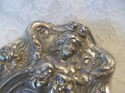 Art Nouveau Woman Antique Silverplate Vanity Hair Brush deeply Embossed
