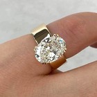 Women s Engagement Ring Natural Moissanite 3ct Oval Cut 14k White Gold Plated