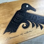 Wood Haida West Coast Indian Box Clarence A  Wells Black  Eagle Wood Box