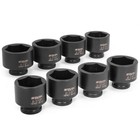Xtremepowerus 9pc Sae Deep Shallow Impact Socket 3 4  Dr Sae 2-1 16  - 2-1 2 