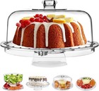 Cake Stand Multifunctional Serving Platter And Cake Plate With Dome  6 Uses 