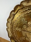 Vintage Spina Florentine Wood Tray Gold Gilt Scalloped Hand Made Italy 13   