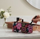 Vera Bradley Mod Floral Pink Cosmetic Bag Travel Pouch Quilted Cotton Retired