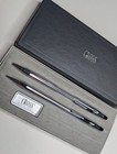 Vtg Cross 3501 Chrome Ballpoint Pen And Mechanical Pencil Set Usa Box