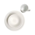 Over back  Embossed Porcelain Dinnerware Set  32 Piece  Service For 8  White