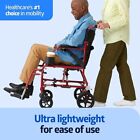 Medline Ultra Lightweight  Transport  Wheelchair  For Adults  19-inch Seat Width