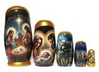 Nativity 5 Piece Nesting Dolls  Stacking Toy Christmas Collectible Gift