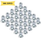 25pcs M6 Jack Nut Threaded Insert Petal Nuts Zinc Polywood Steel Nutserts