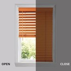 Chestnut Cordless Premium Faux Wood Blinds  2 5 In  Slats - 38 5 In  W X 64in