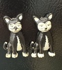 Vtg Black white Cat Fridge Magnets 1970   s By Superwares Hong Kong Set Of 2