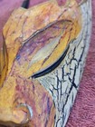 Bali Ethnic Tribal Wood Carved Mask Aflame By Sejati - Tribal Orange  Gold red