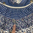 Vintage Denim Jumper Dress Girls Size 2t Blue Floral  Full Circle Skirt  stain 