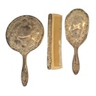 Vintage 3-piece Dresser Silver Plated Vanity Set Including Mirror Brush   Comb