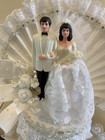 Vintage Bride And Groom Wedding Cake Topper