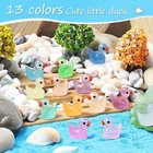 260pcs Mini Tiny Resin Ducks Little Miniature Plastic Small Ducks Bulk Glow
