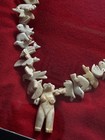 Antique Inuit Necklace Zuni Hand Carved Bone Antler Native Jewelry Vintage Dress
