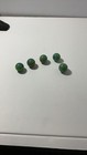 Lot Of 5 Green Swirl Glass Marbles