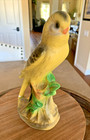 Vintage 1930s Set Of Carnival Chalkware Birds Rare Art Deco Parakeets Read 