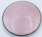Vintage Sterling   Pink Guilloche Enamel Compact W  Basket Of Flowers Austria