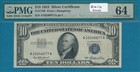  10  1953- Silver  Certificate Blue Seal  Pmg  Choice New  64  braille Added 