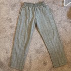 Cookman Chef Pants Milk Tweed Olive Herringbone Twill Elastic Waist Large