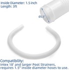 Dimakung 1 5  X 3ft Pool Skimmer Hose 1 5 Inch X 3 Feet  Transparent