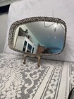 Vintage Gold Finish Metal Vanity Top Mirror dresser Mirror Velvet Backing