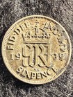 1939 Great Britain 6 Pence Sixpence Great 50  Silver Coin   Km  852 Ships Free 