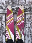 2 Vintage Nitro Wood Water Skis Wooden Ski 66  Nautical Beach House Pink Green