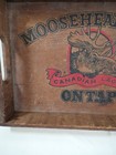 Vintage Moosehead Beer Wooden Tray Canadian Lager On Tap Barware 18x12 Brewerian