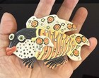 Vintage Signed Joan Miller Large Whimsical Porcelain Fish Hair Barrette Clip
