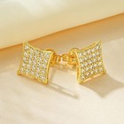 14k Yellow Gold Plated 10 5mm 1 5ct Square Cz Stud Earrings