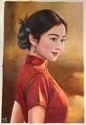 Chinese Hand Painted Canvas Oil Painting Beautiful Woman By Leng Jun        20522