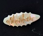 Antique Victorian Carved Mother Of Pearl Brooch Pin  mother  Written In Wire Mop