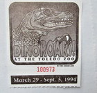Vintage 1994 Dinoroars   Toledo Ohio Zoo   Ticket   Guide Map   Exhibit Booklet