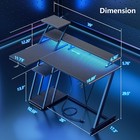 40 Inch Gaming Desk With Led Lights   Power Outlet  L Shaped Computer Gaming