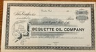 Bequette Oil Company 1901 Capital Stock Certificate - Visalia  Ca Unissued