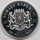 2022 Somalia 100 Shillings African Wildlife Elephant 1 Oz  9999 Silver Coin