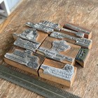 Vintage Lot Of 11 Advertising Printing Press Blocks Banks Logo Letterpress  14
