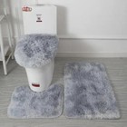 3-piece Bathroom Bath Mat Contour Rug Set With Toilet Lid Cover Tie-dye   Solid   
