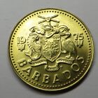 Barbados 5 Cents 1975fm  m  Brass Km 11 Bu