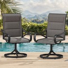 Set Of 2 Padded Outdoor Dining Chairs Swivel Patio Chairs W sturdy Metal Frame