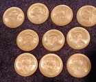 10 Coin Lot     1949 Taiwan China Silver 5 Fen Jiao Nice Choice Uncirculated Ten