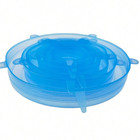 6pcs Silicone Stretch Lids  Reusable Food Covers  Bowl Seal  Fruit Keeper Blue
