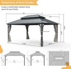 Domi 12  X 14  Hardtop Gazebo Outdoor Aluminum Gazebo W curtains And Net  Gray